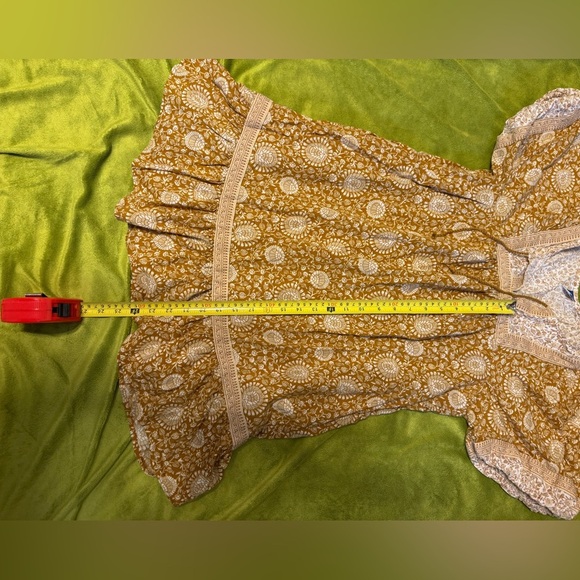 Old Navy Yellow Flower Flutter Sleeve Mini Swing Dress Sz XS - Picture 4 of 6